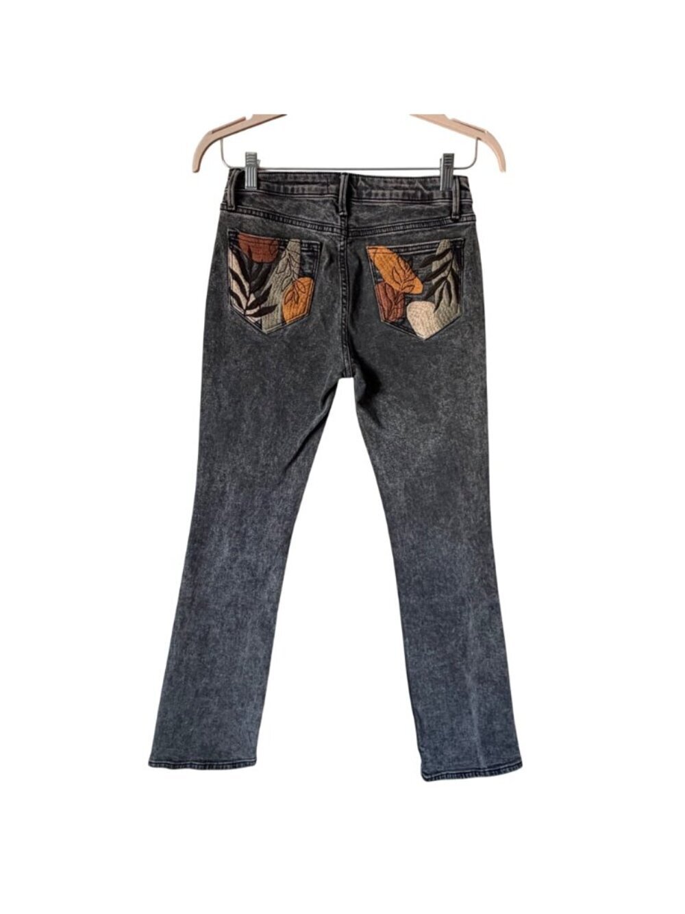DRIFTWOOD Kelly Embroidered Dark Gray Acid Washed Denim Size 26 - Picture 2 of 6